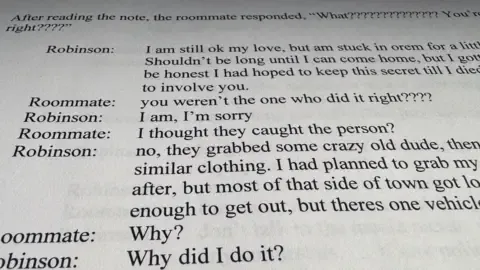 Detailed Message Log Involving Charlie Kirk Suspect and Housemate